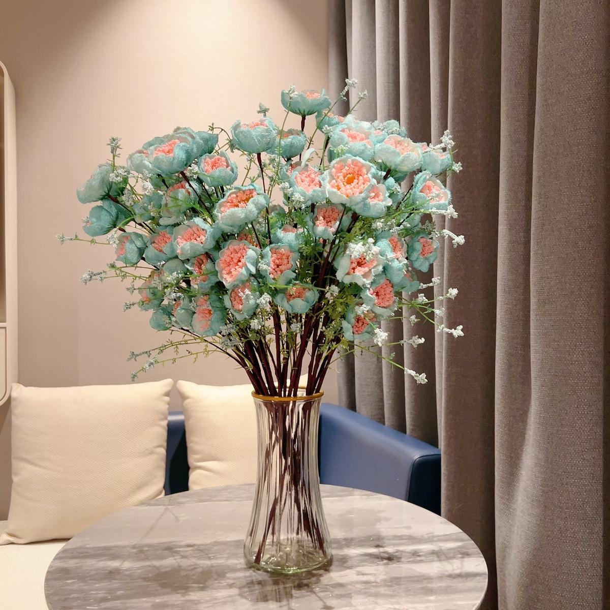 Имитация цветочных украшений гостиная обеденный стол украшение из сухих цветов букет — фото 12