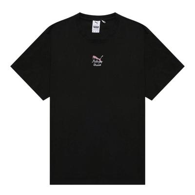 X Kidsuper Studios Printed Breathable Pullover Crew Neck Short Sleeve T-Shirt Men Tops Black 530410-01