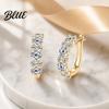 Commuting Earrings 1 Pair Ear-buckle Earrings Circle with Dazzling Cubic