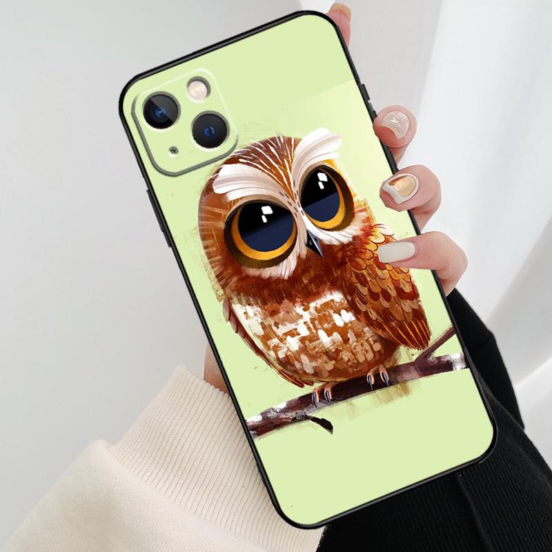 Cute Owl Cartoon Phone Case For iPhone 17 Pro Max 16 15 14 11 12 13 Pro Max mini 15 16 Plus 16e 17 Air Cover