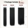 6PC Clip in Hair Extensions 24" Straight Long Extensions for Women Synthetic Hairpiece Highlight