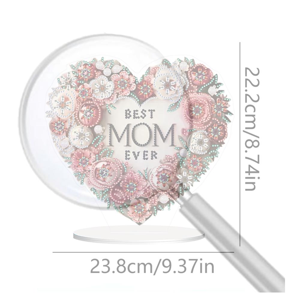 Heart and Animal DIY 2D Flat Acrylic 5D DIY Diamond Art Tabletop Decorations for Adults Beginners Home Table Decor Crafts Gift