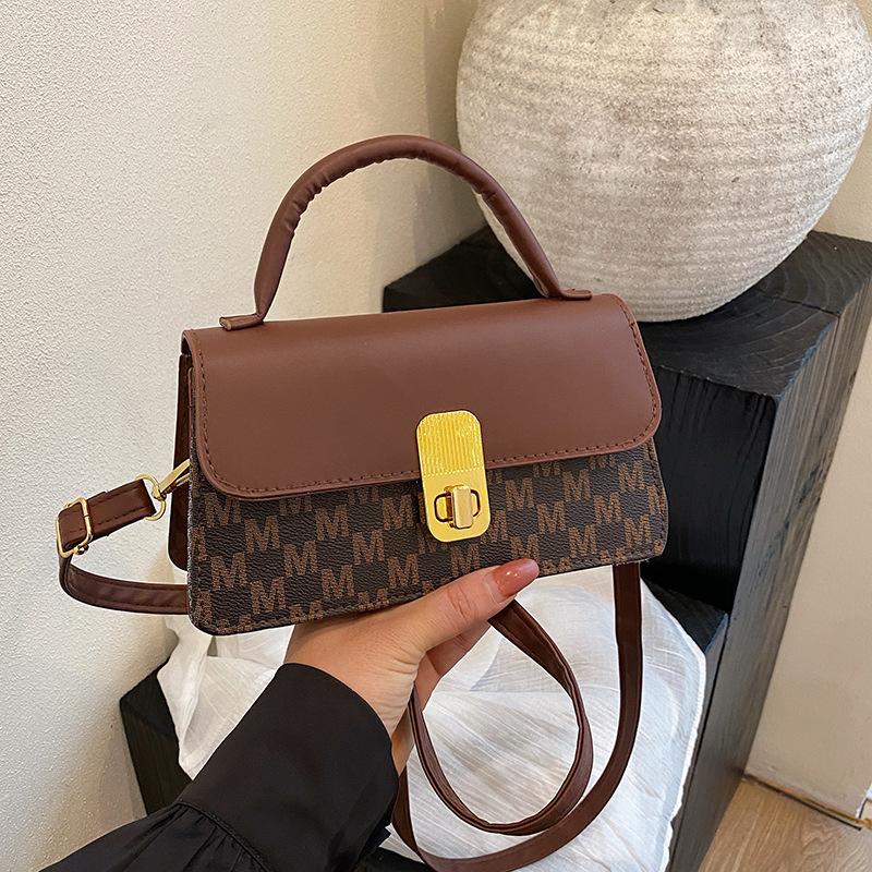 Summer New Women's Bags, Personalized Texture Commuter Bags, Popular Contrasting Colors, Versatile Messenger Bags, Shoulder Small Square Bags