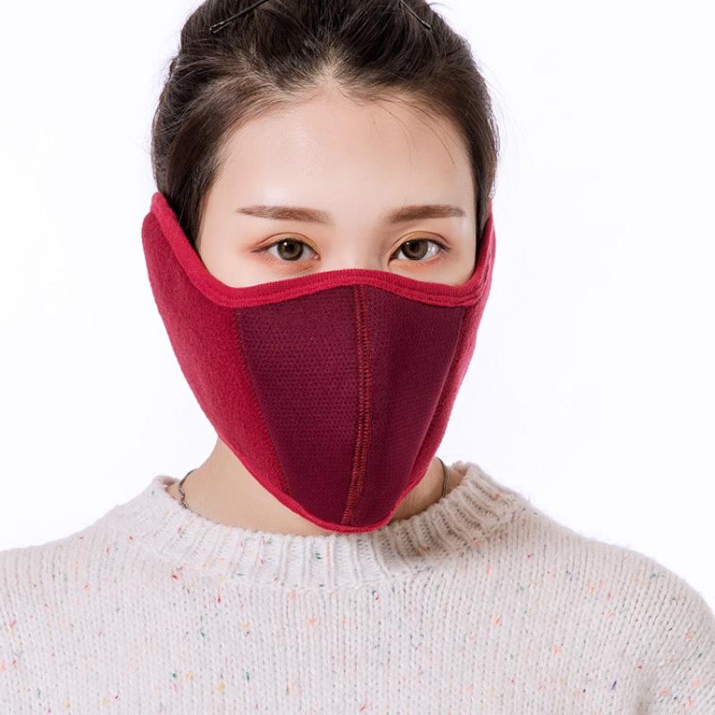 Man Women Winter Warm Polar Fleece Mouth Mask Ear Mask Respirator Earmuffs