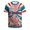 3D Digital Printed Flag Pattern Men's Casual and Comfortable Round Neck Short Sleeved T-shirt