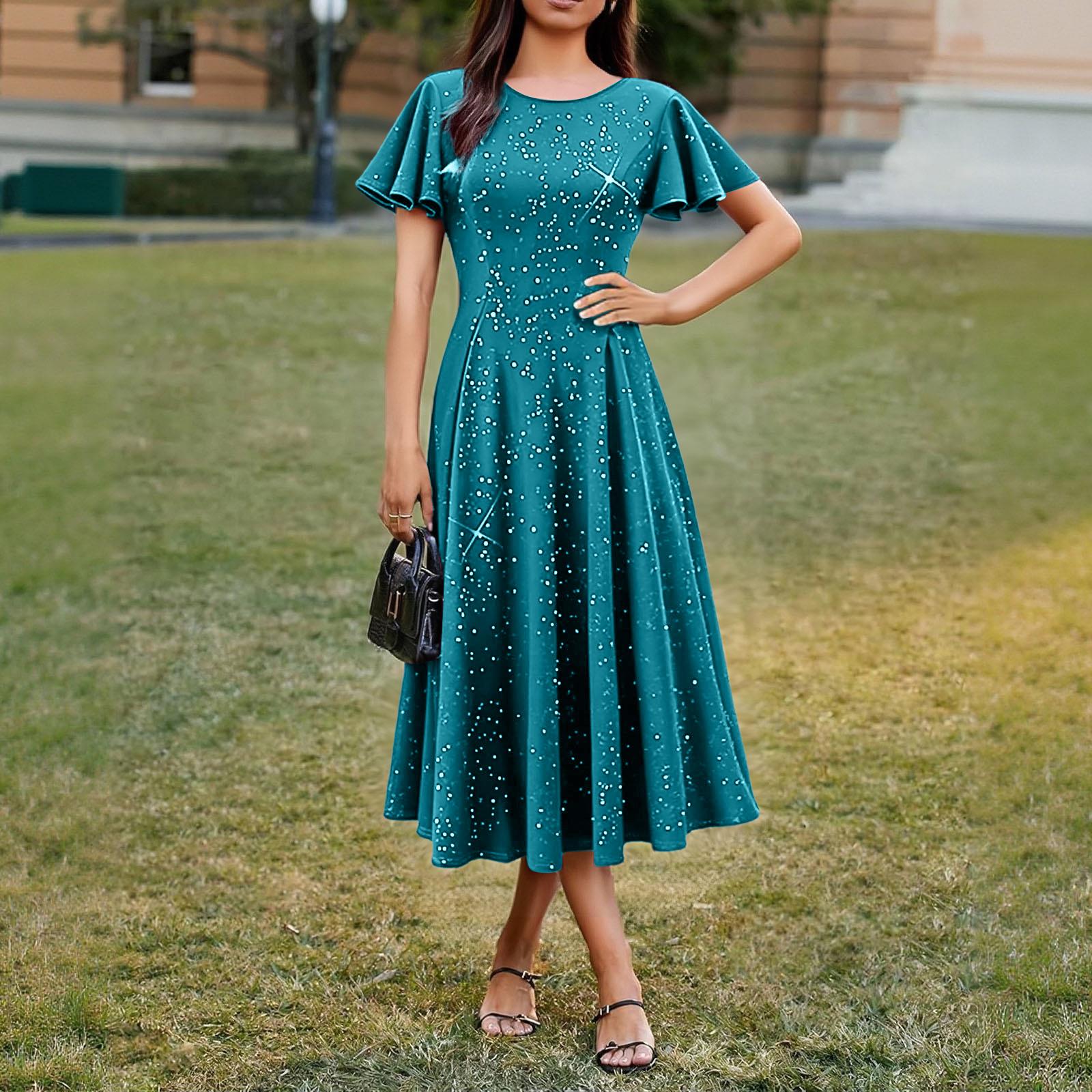 Женское элегантное и стильное короткое платье с пайетками XL