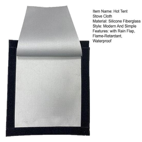 Tissu de Passage de Poêle de Tente Chaude avec Rabat de Pluie Ignifuge Imperméable Bricolage Camping Extérieur Trou de Passage de Cheminée de Poêle de Tente Chaude