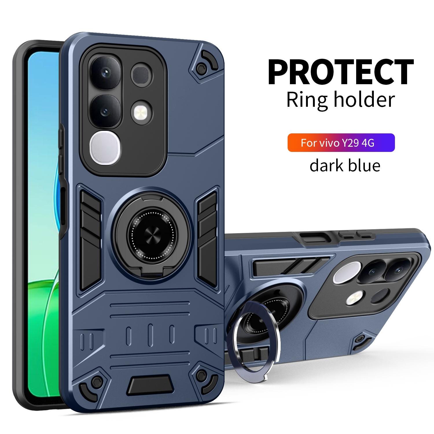 

Case For VIVO Y29 Y39 Y04 Y29S T4X Armor Shockproof Ring Stand Holder Shell Coque Fundas For VIVO V50 Lite V50E V50 vivo Y04 4G синій