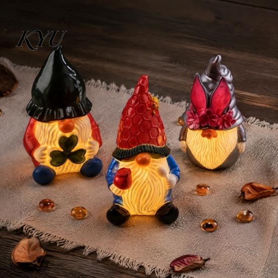 Vinyl Desktop Nightlight Christmas Night Light, Santa Snowman Elk Bell Figurine Lamp, Glowing Small Festive Room Accents LED Tabletop Decor,
