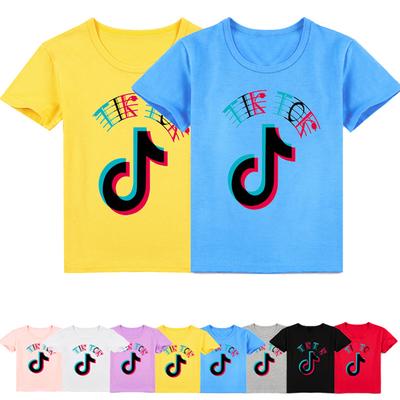 Unisex Children 's Wear Tiktok Big Boy Printing Pop Short Sleeved T Shirt Y032