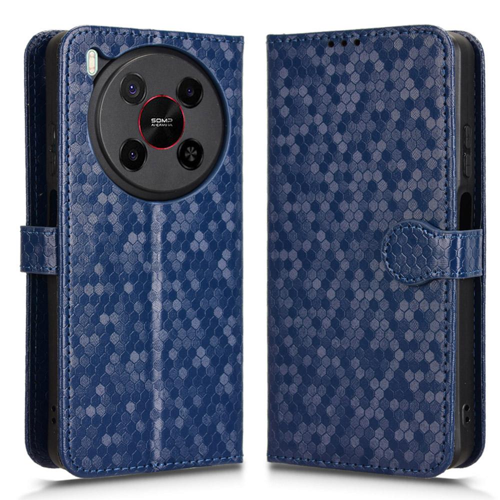 For ZTE Blade V70 Max Wallet Case Dot Pattern Imprint PU Leather Phone Cover