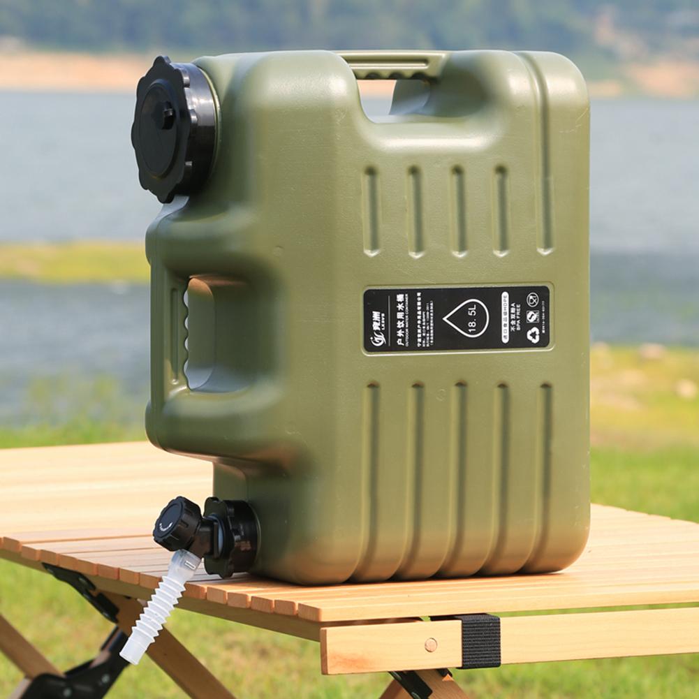 18,5 l Wassereimer, großes Fassungsvermögen, tragbarer Trinkwasserkanister mit abnehmbarem Wasserhahn, kein Auslaufen, für Reisen im Freien, Fahren