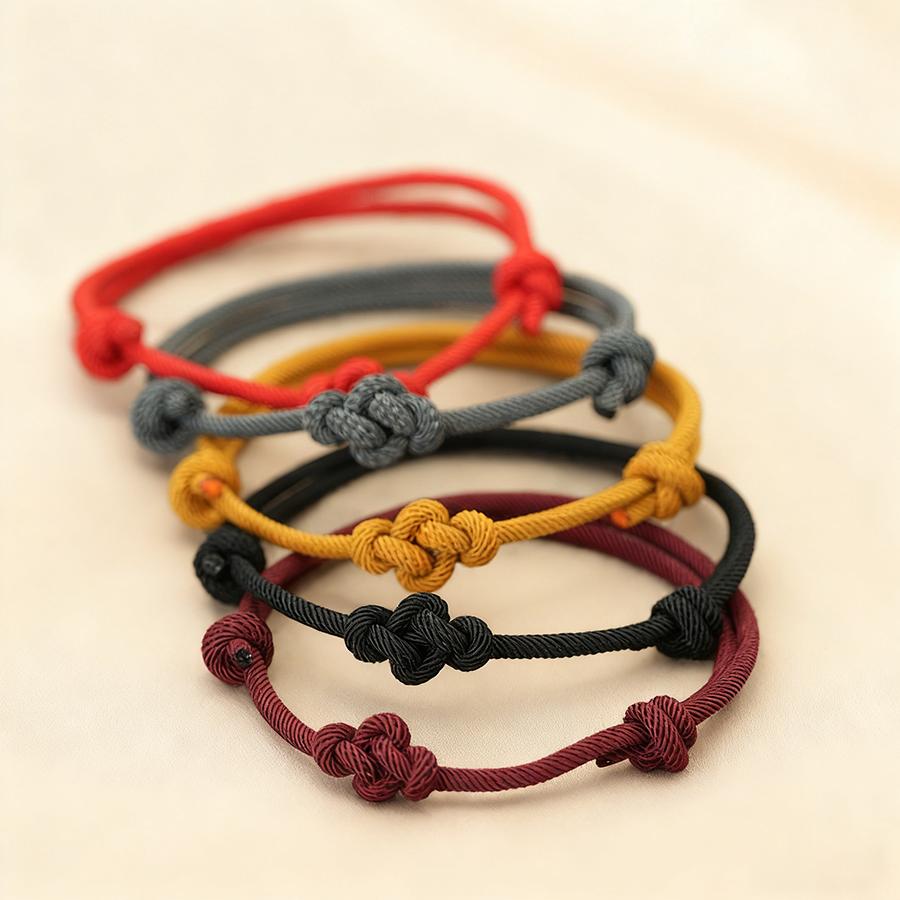 New Handmade Hypoallergenic Nylon Cord Bracelet Unisex Unique Knot Couple Braslet Valentine Day Gift Not Fading Or Deforming