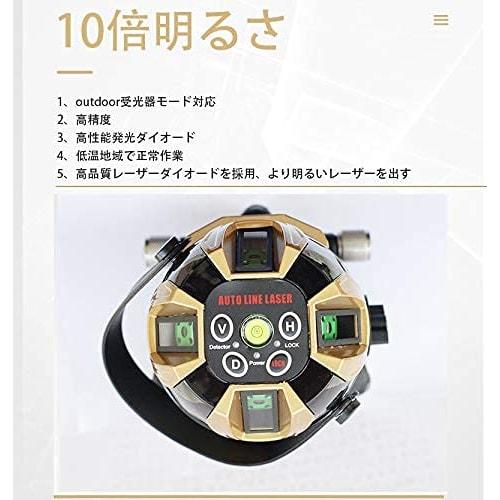 CL-work 5-Line Green Super Powerful LD Laser Level, Automatic Leveling, High Brightness, High-Precision Optical Level and Vertical Measuring Instrumen