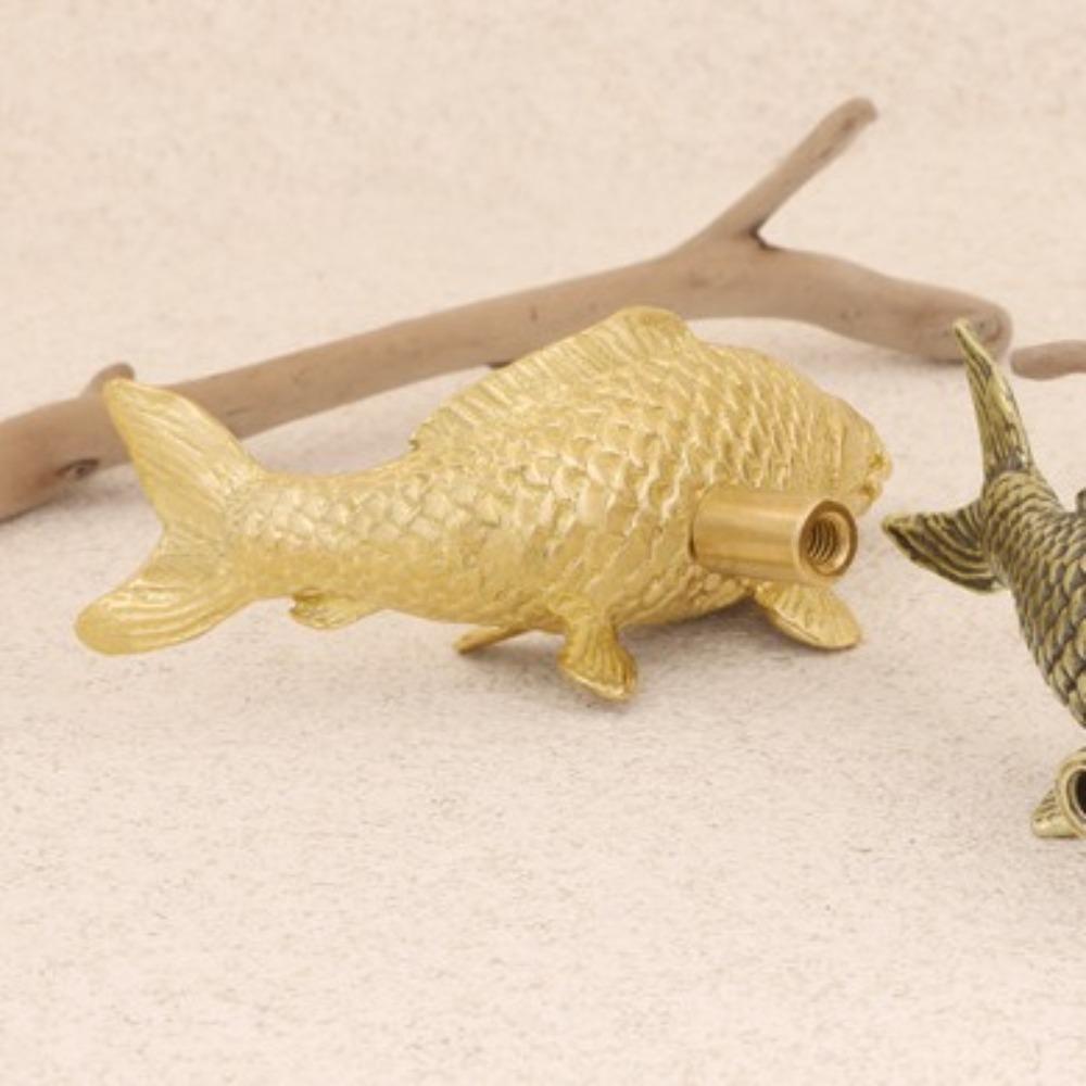 Luxury Carp Fish Brass Handle Gold Color Wardrobe Drawer Pulls Vintage Cabinet Door Knobs  Dresser