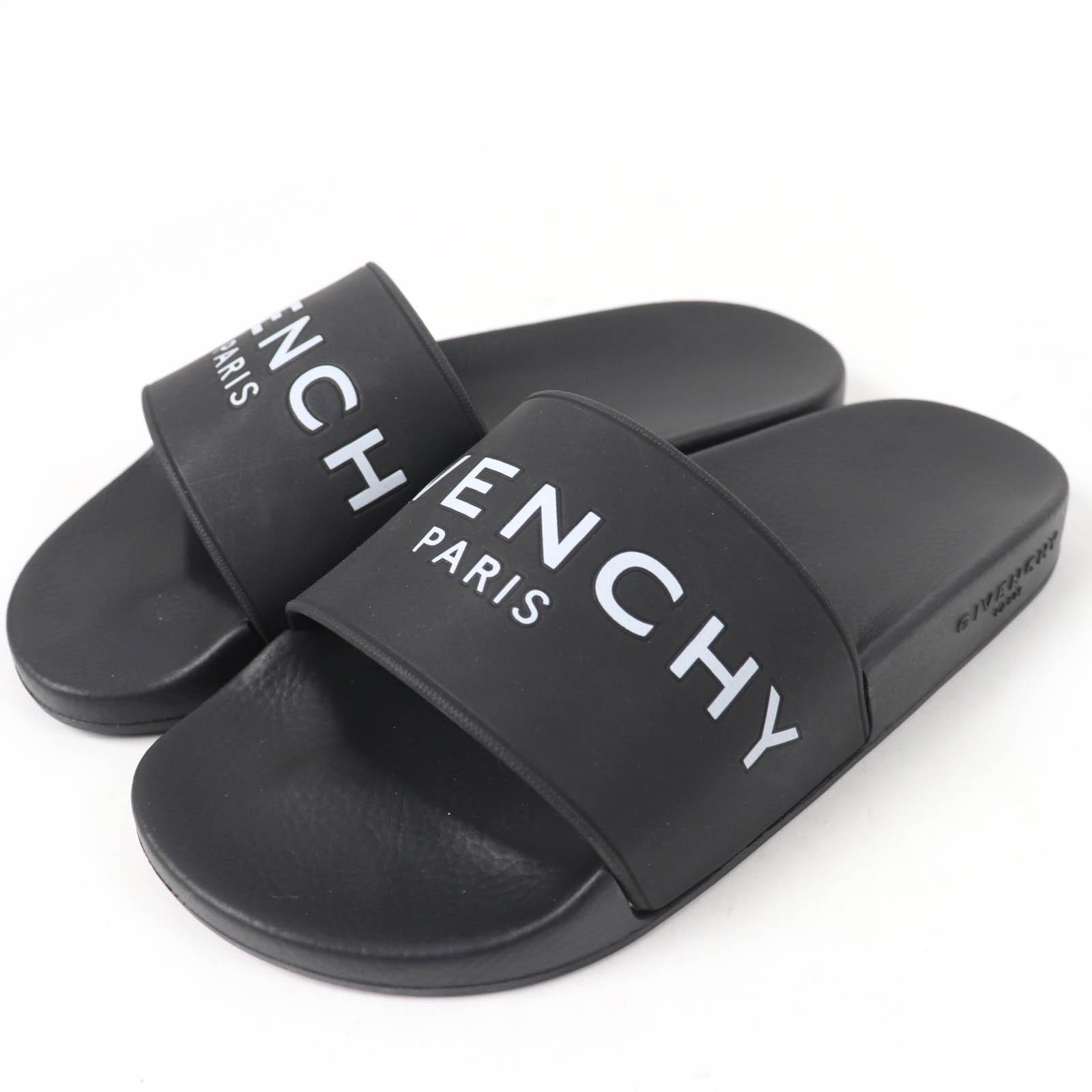 Pristine GIVENCHY Sandals Logo design slide sandals black rubber Women 35 Used