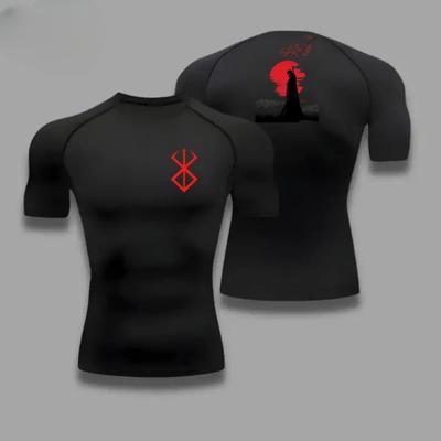 Camisa Compressão Masculina Esportiva Secagem Rápida Fitness Camiseta Justa Absorvente de Suor Corrida Ciclismo Outdoor 8 Cores Manga Curta