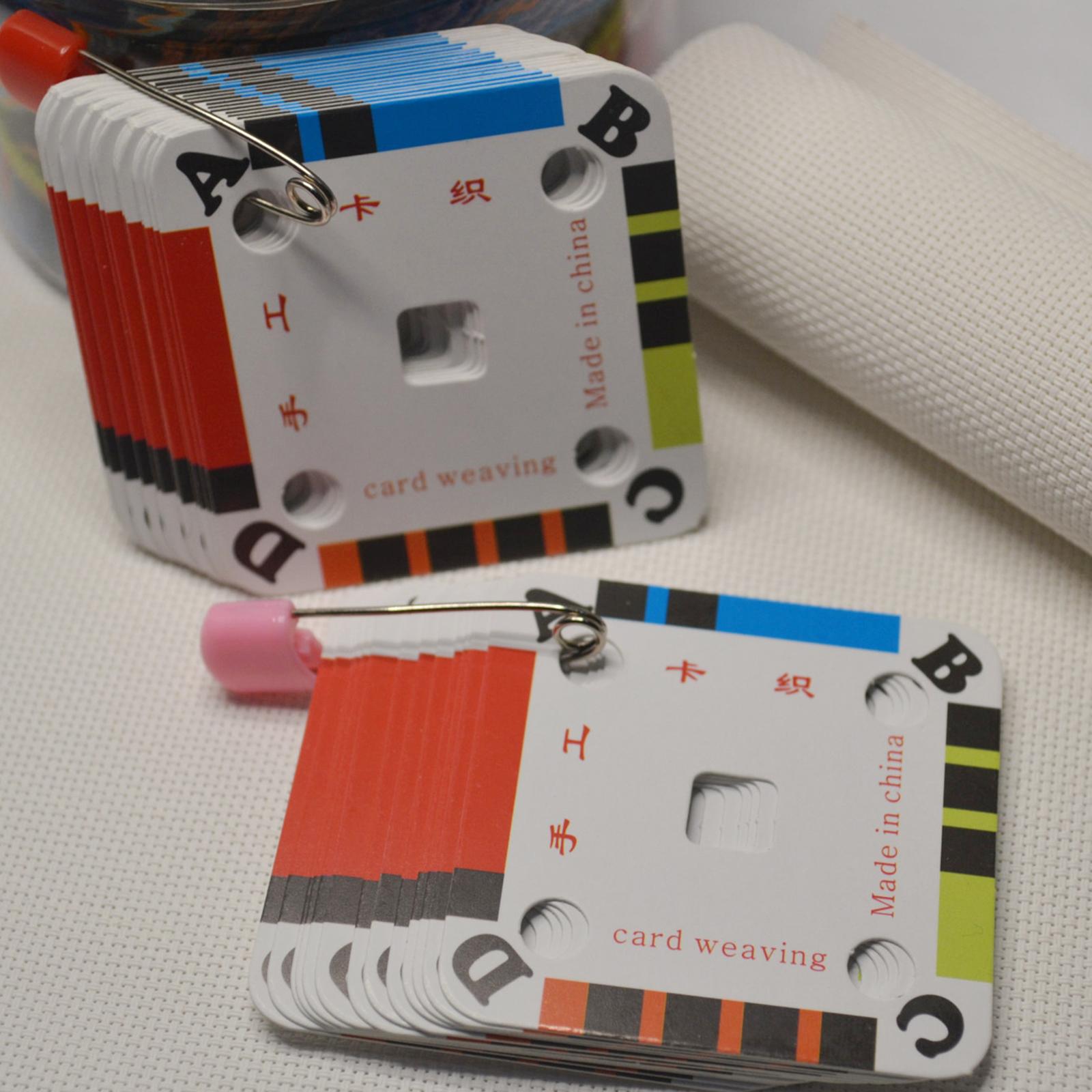 100 Piece Handy Weaving Cards Tablet Weaving Card for Loom Weaving Supplies