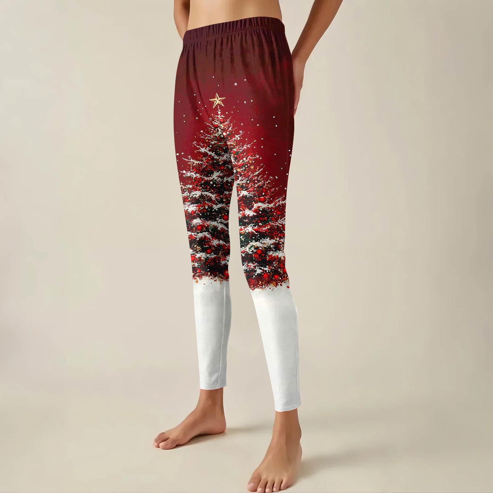 

Женские брюки с рождественским принтом, эластичные, мягкие, повседневные, домашние, спальные брюки XXXL