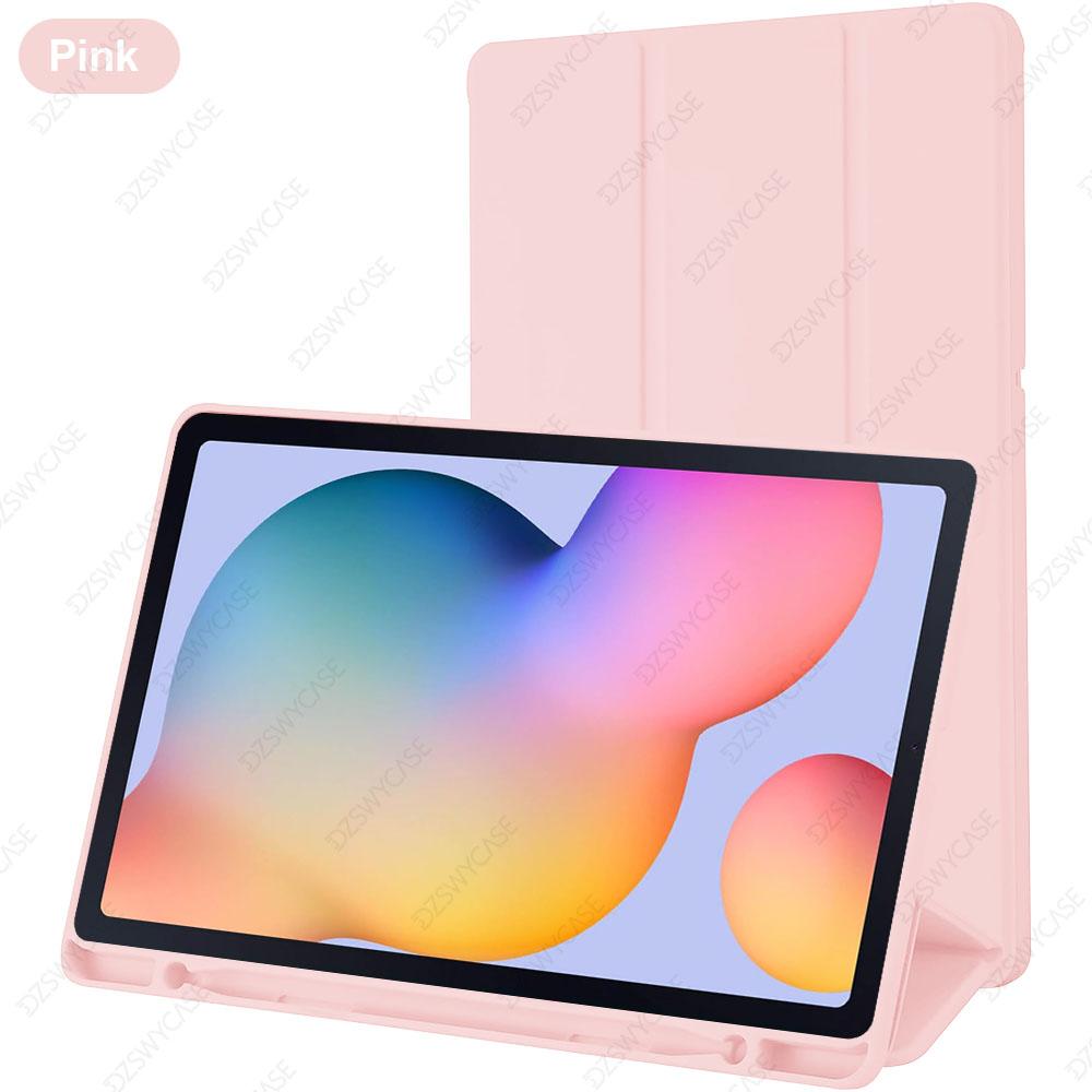 Case for Samsung Galaxy Tab S6 Lite 10.4 Inch, with Pencil Holder, Trifold Stand Protective Cover, Auto Sleep/Wake розовый