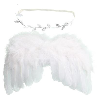 [Zixui] Angel Set with Angel Wings and Hairband for Babies, Newborns, and Half Birthdays, Sleeping Photo Art