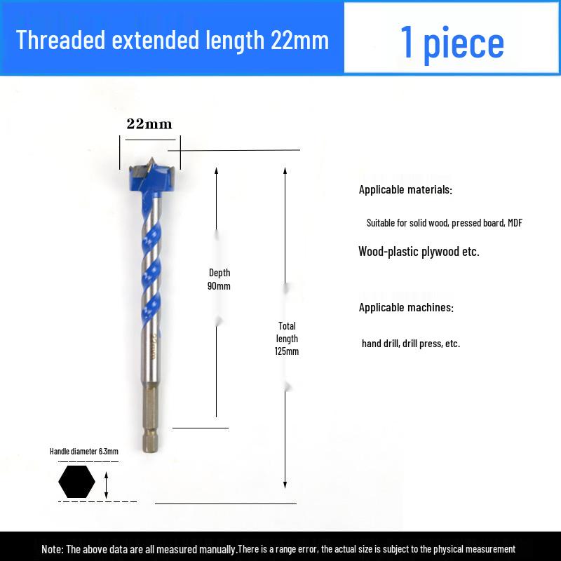 Extra Long Wood Hole Saw & Drill Set for Woodworking, Hinge, Plastic, and Door Panels