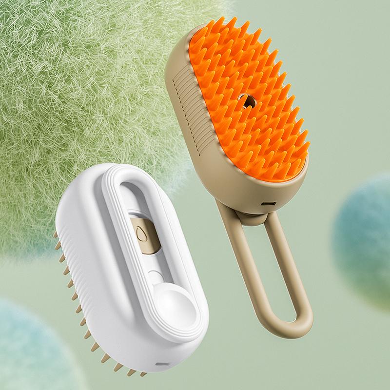 Cat and dog pet spray massage comb, one-button spray anti-flying hair comb, bathing brush, de-hairing pet supplies