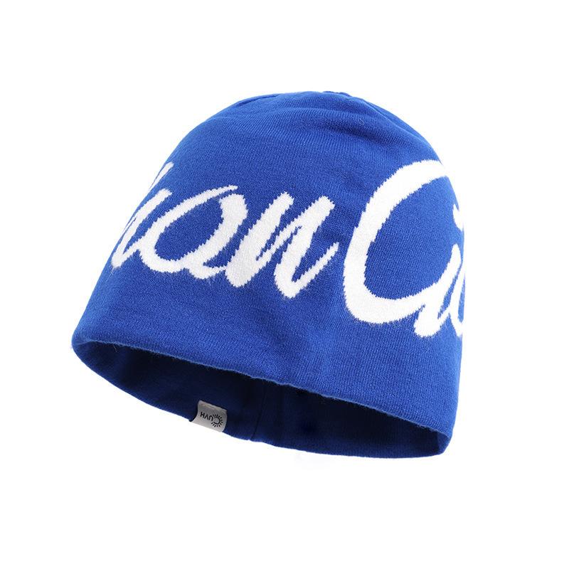 Rabbit velvet double-sided letter knitted hat new women's autumn and winter bag head cold hat outdoor mountain climbing ear protection warm wool hat