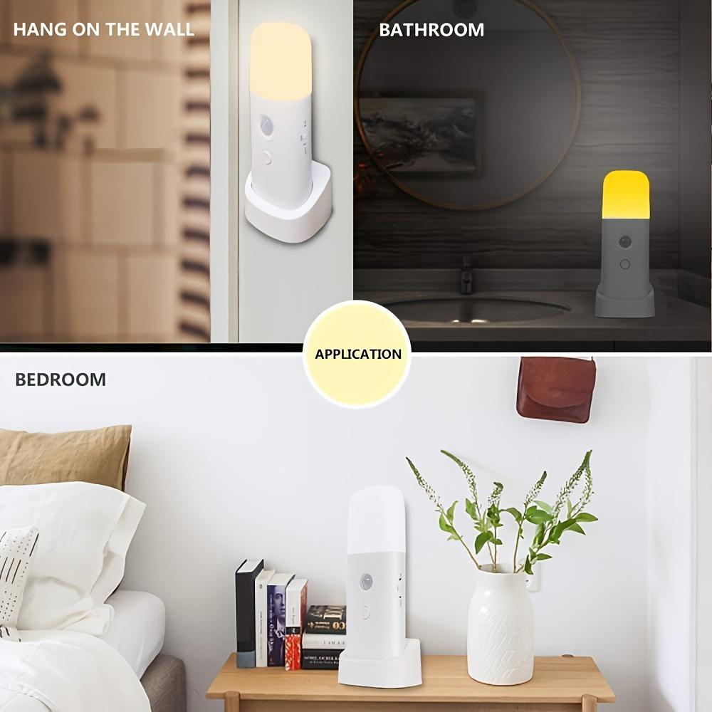 [Motion-Sensing LED Night Light] 2000mAh LED Motion-Sensing Night Light - Adjustable Brightness, Portable for Living Rooms, Bedrooms, and Hallways