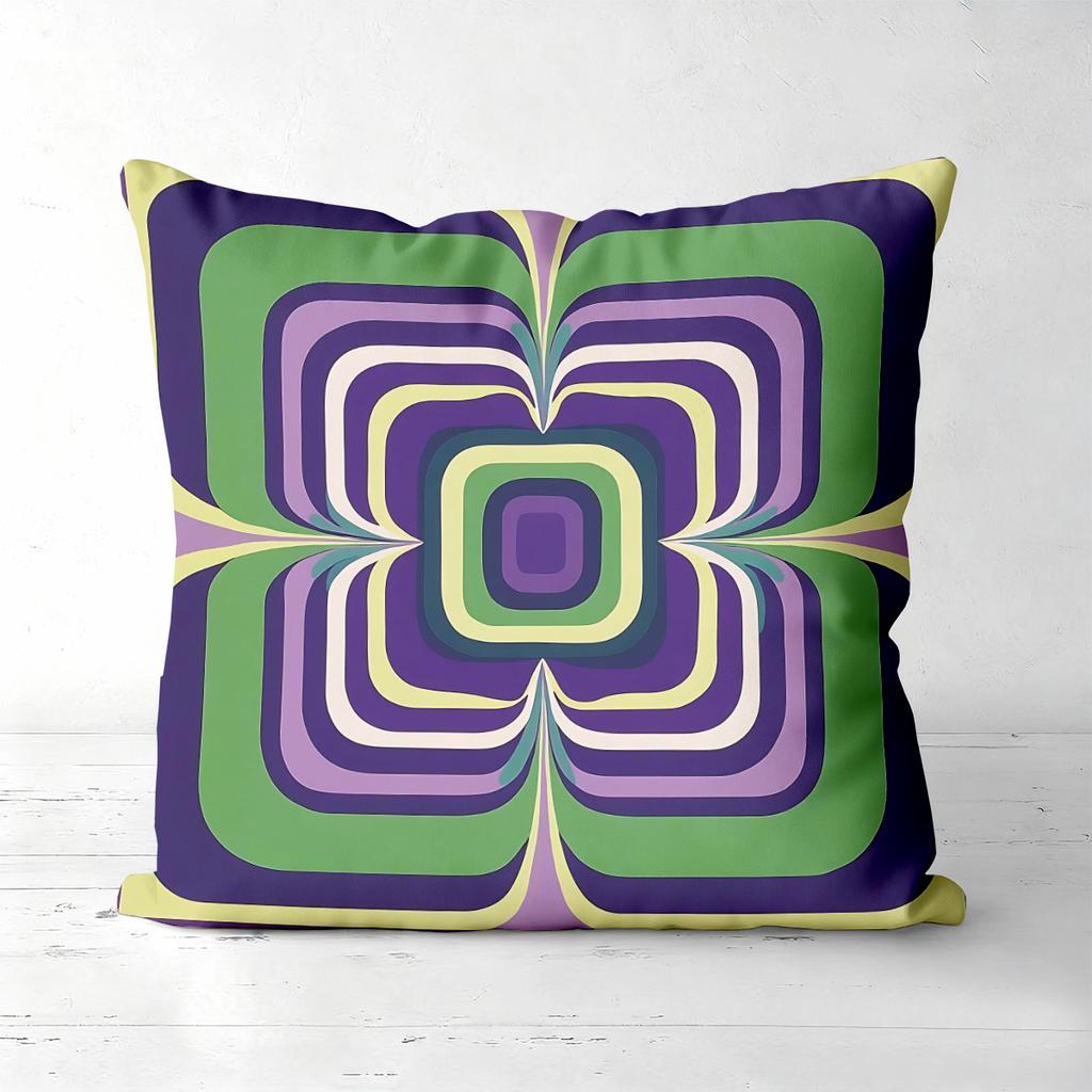 Pieces Retro Groovy Geometric Square Throw Pillow Covers Pattern Cushion Cover Suitable for Sofa Bedroom Car Pillow Cover