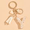 Hot-selling Epoxy Initials Love Tassel Keychain Bag Ornament Buckle Pendant Car Jewelry Clothing Accessories