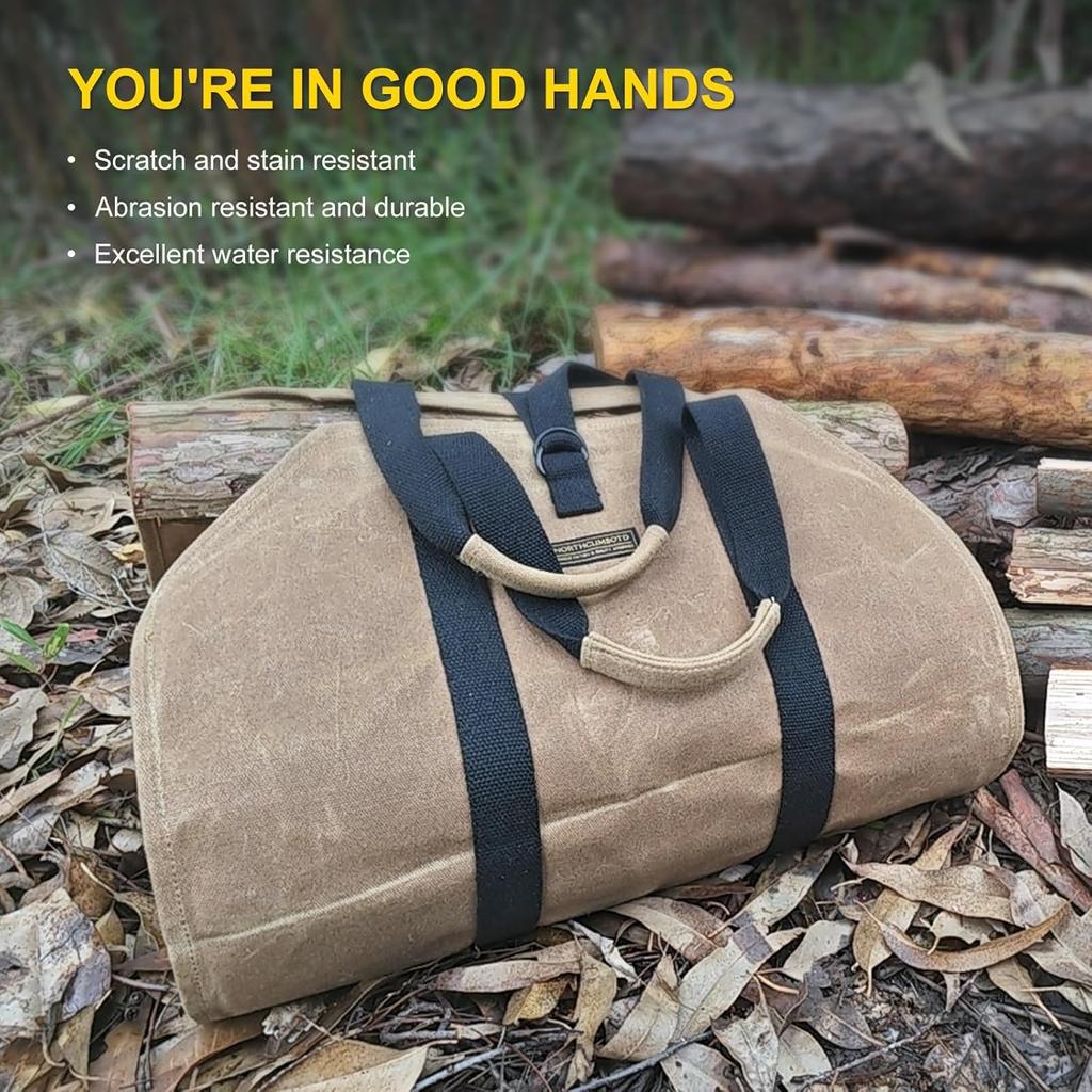 Firewood Carrier, Log Carrier for Firewood, Wood Carrying Bag for Firewood, Firewood Carriers with Handles for Fire Pit, Camping, BBQ Barbecue,