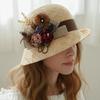 Kaliseumontapone Basil Raffia Retro Cloche Straw Hat I
