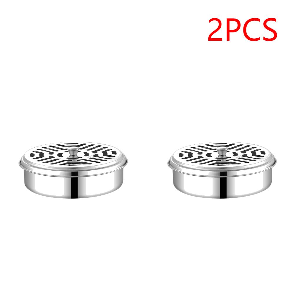 Mosquito Spiral Holder Box Stainless Steel Anti Mosquito Spiral Box with Lid Mosquito Coil Burner for Living Room Bedroom