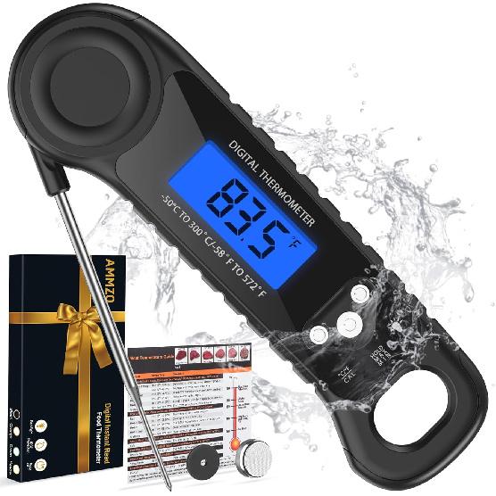 Meat Thermometer Digital, Instant Read Food Thermometer for Cooking Deep Fry BBQ Oven Grill Smoker Roast and Candy Thermometer, Stocking Stuffers