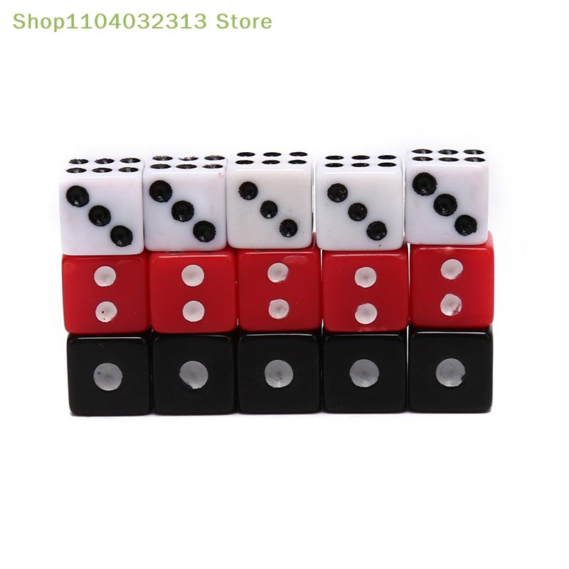 50pcs Dices Gaming Dice Standard Six Sided Dice Birthday Parties Board Game 8mm square-edged dice