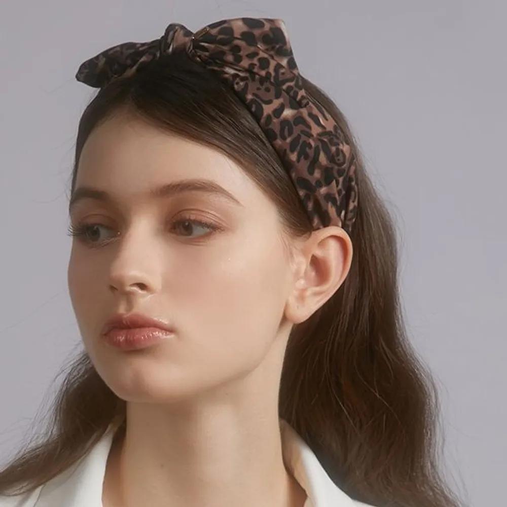 Leopard Ribbon Hairband JP-24-453HB brown