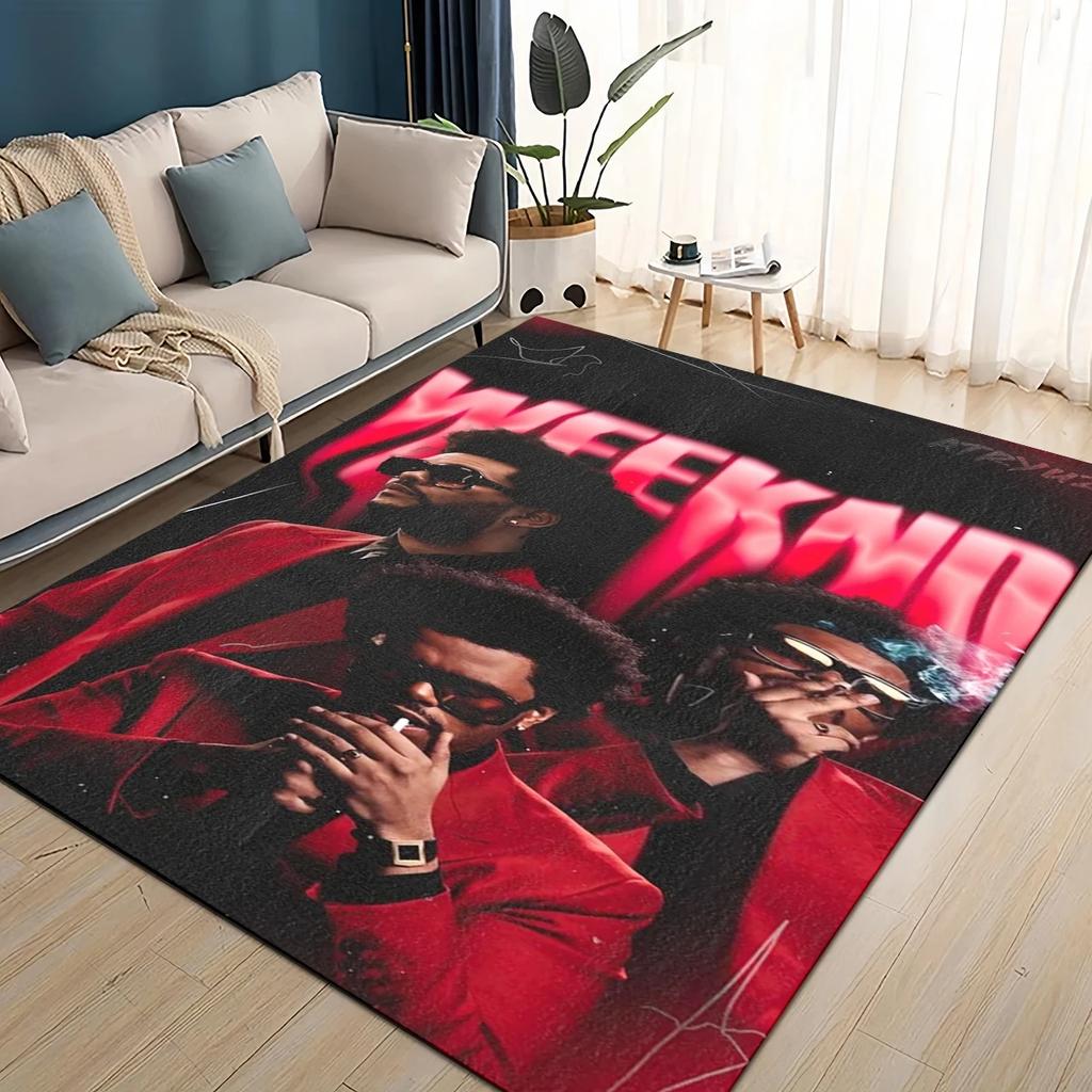 Tapis Tapis 3D THE WEEKND,XO Alternative R&B Abel Tesfaye pour Salon Chambre Maison Décoration Canapé, Tapis de Sol Antidérapant pour Enfants