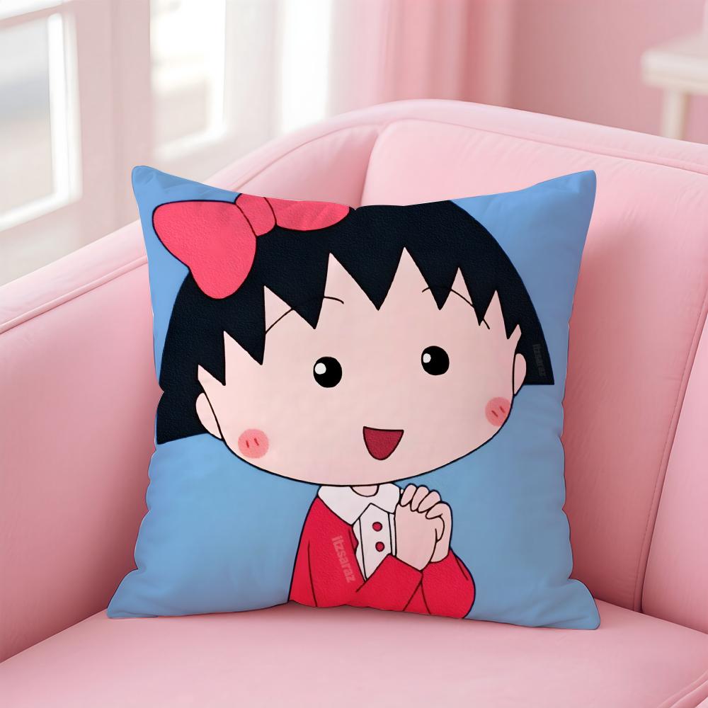 Poszewka na poduszkę Anime C-Chibi Maruko-chanS Wygodna Dwustronna Poszewka Idealna do Samochodu Sofy Sypialni i Nie Tylko