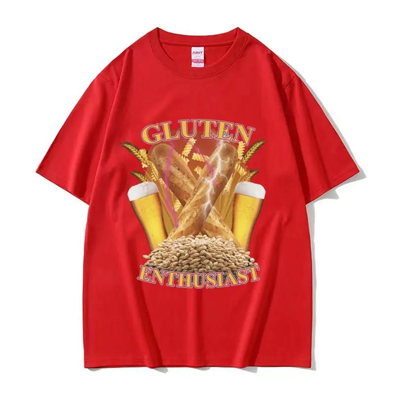 

Funny Gluten Enthusiast Meme Graphic T Shirt Men s Fashion Cotton Short Sleev T-shirts O-Neck Loose Oversized T-shirt 3XL
