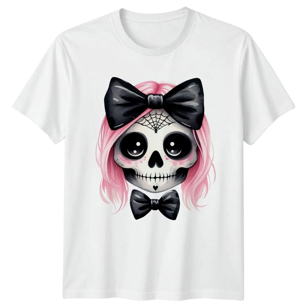 Pink Coquette Skull Unisexs TShirt Halloween Gift For Her S
