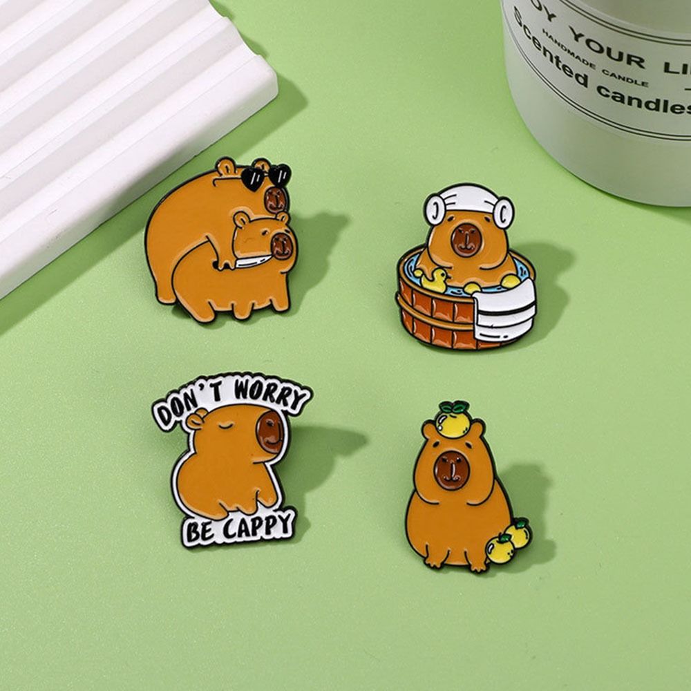 Schoolbag Decoration Capybara Brooch Hat Buckle Fashion Pin Buckle Waist Fastening Brooch  Children