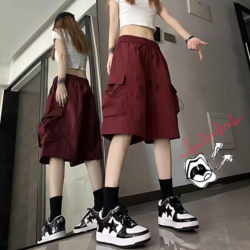 Solid Breathable Shorts Summer Women Lightweight Drawstring Basketball Sports Fitness Large Middle Pants