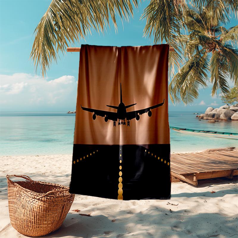 Ultra-Soft Beach Towel with Airplane Theme,Ideal for Pool - Camping, Diving - Perfect Travel Essential, Vibrant Beach Towel.