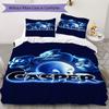 Casper Muster Bettwäsche Steppdecke Set Bettbezug Kissenbezug Heimdekoration Geburtstagsgeschenk (1*Bettbezug + 2*Kissenbezug ohne Füllung)