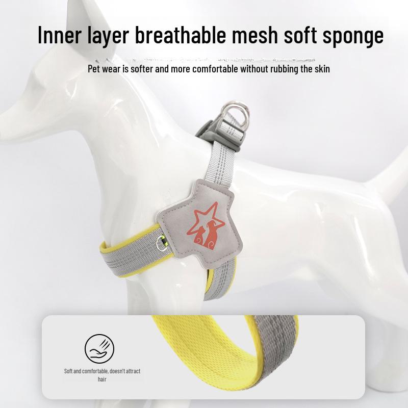Reflective Breathable Dog Harness and Leash Set for All Sizes