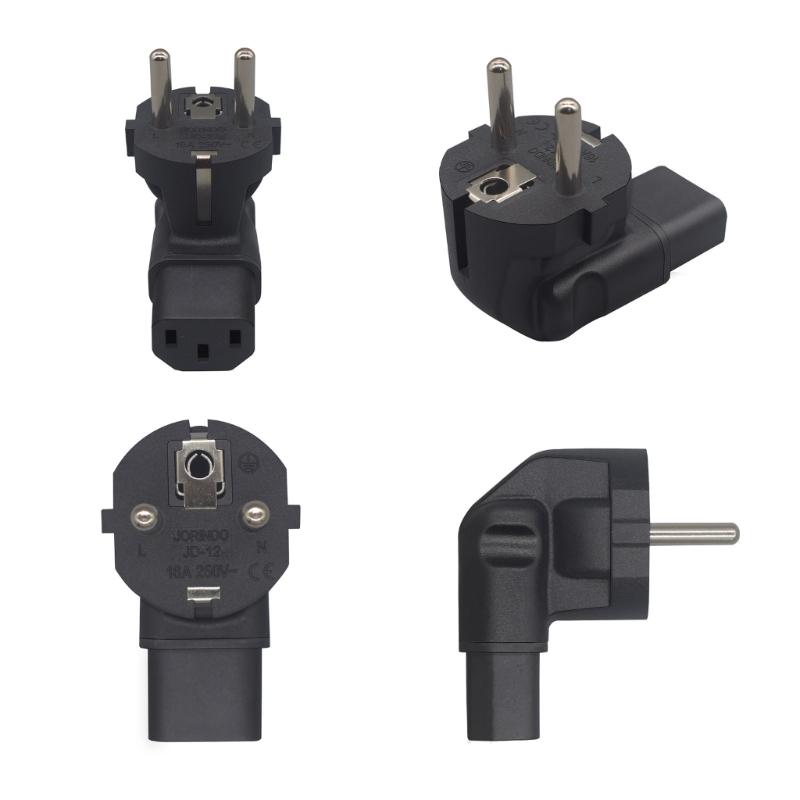 EU to IEC320 C13 Power Adapter,EU Male to IEC320 C13 Female AC Plug,EU(4.8mm) 2 Pin to PDU/UPS Conversion Plug,16A 250V