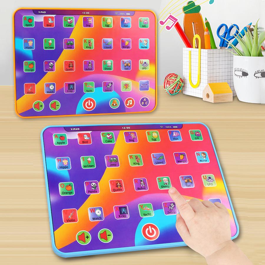 Alphabet Tablet to Learn Letters, Abc, Numbers, Colors, Music & Words, Interactive Toddler Learning & Education Toys for Kids