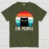 Ew People Funny Cat Cotton Summer Casual Cool Loose T-Shirt