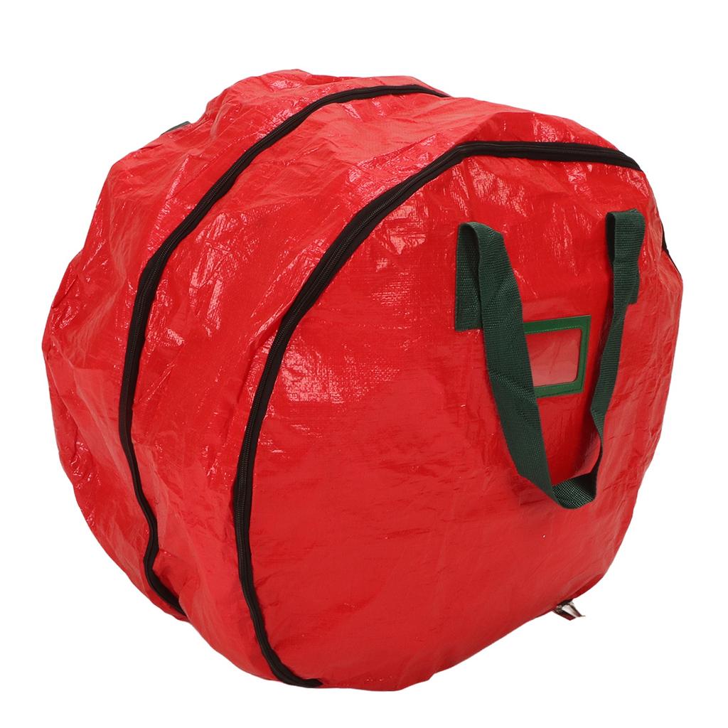 24 Inch Christmas Wreath Storage Bag Double Layer Waterproof Dustproof Red Holiday Wreath Container